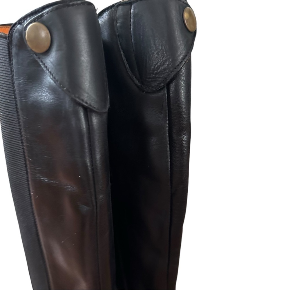 Frye Side Stretch Black Leather Knee High Riding Boots Size 6 - Picture 10 of 14